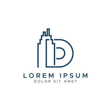 Satır Oluşturma Vektörü Logo Şablonu ile Başlangıç Harfi D