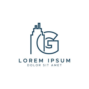 Satır Oluşturma Vektörü Logo Tasarım Şablonu ile Başlangıç Harfi G