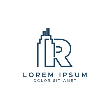 Satır Oluşturma Vektörü Logo Şablonu ile İlk Harf R