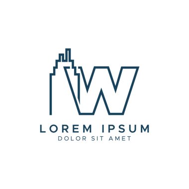 Satır Oluşturma Vektörü Logo Tasarım Şablonu ile İlk Harf W