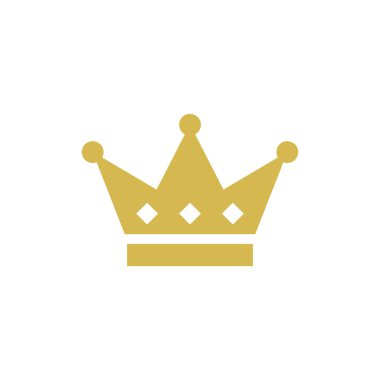Crown Simge Vektör Logo Tasarım Şablonu. Altın Renk.