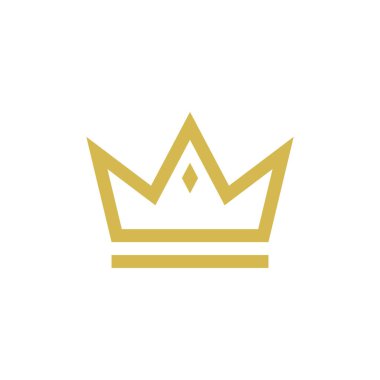 Crown Simge Vektör Logo Tasarım Şablonu. Altın Renk.