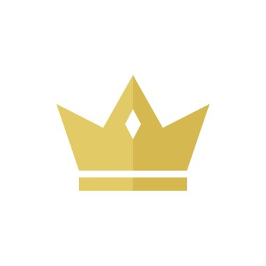 Crown Simge Vektör Logo Tasarım Şablonu. Altın Renk.
