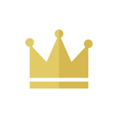 Crown Simge Vektör Logo Tasarım Şablonu. Altın Renk.