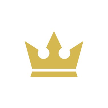 Crown Simge Vektör Logo Tasarım Şablonu. Altın Renk.