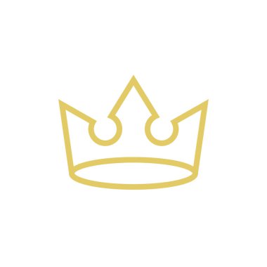 Crown Simge Vektör Logo Tasarım Şablonu. Altın Renk.