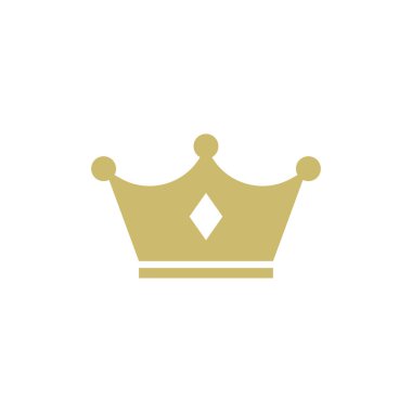 Crown Simge Vektör Logo Tasarım Şablonu. Altın Renk.