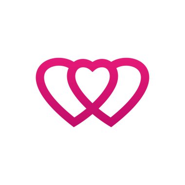 Kalp, Aşk Logosu Vektör Tasarım Şablonu