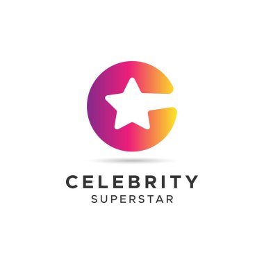 Yıldız logosu dizayn şablonlu ilk C harfi