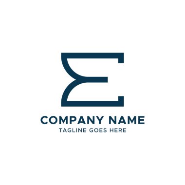İlk E harfi logo tasarım şablonu