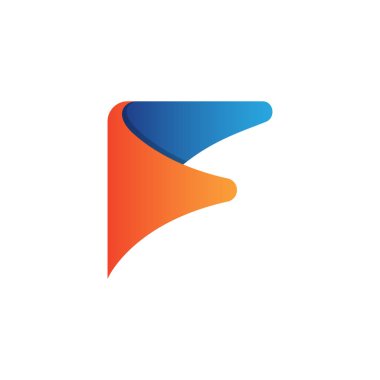 İlk F harfi logo tasarım şablonu