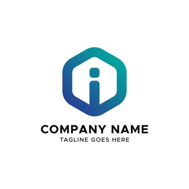 İlk I harfi logo tasarım şablonu