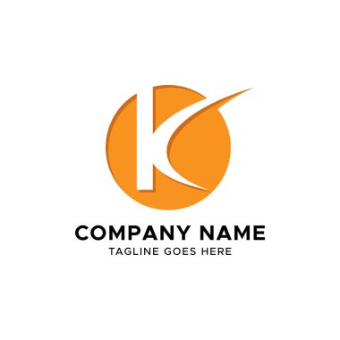 İlk K harfi logo tasarım şablonu