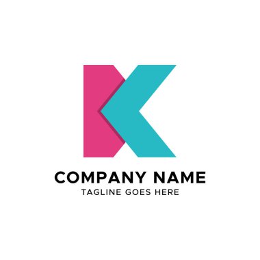 İlk K harfi logo tasarım şablonu