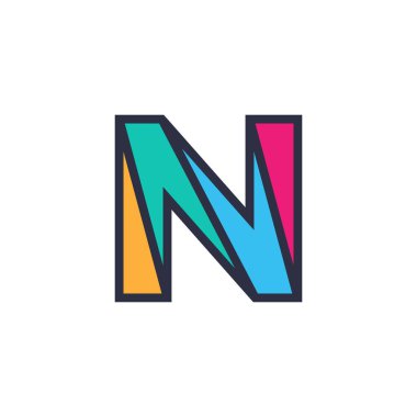 İlk N harfi logo tasarım şablonu