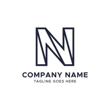 İlk N harfi logo tasarım şablonu