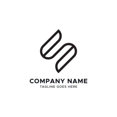 S harfi logo tasarım şablonu