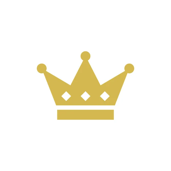 Crown Icon Vector Logo Design Template Colore Dell Oro — Vettoriale Stock