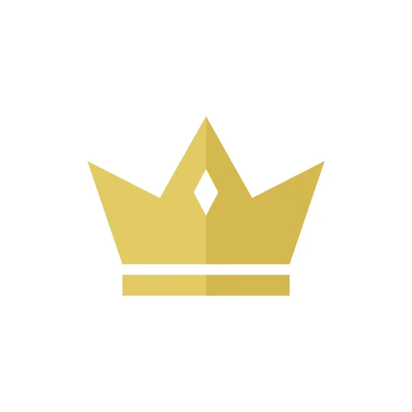 Crown Icon Vector Logo Design Vorlage Goldfarben — Stockvektor