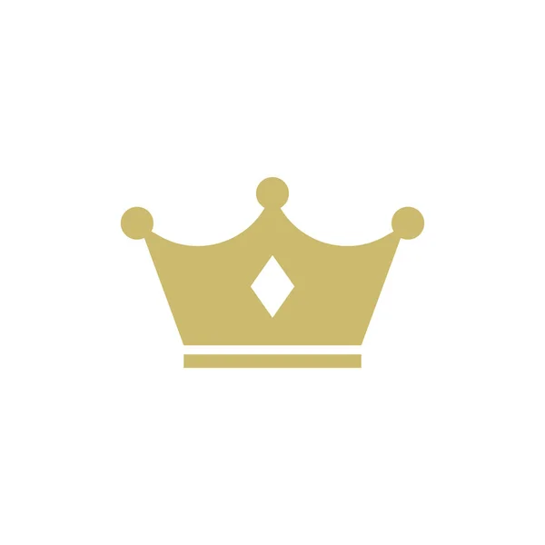 Crown Icon Vector Logo Design Template Cor Ouro — Vetor de Stock