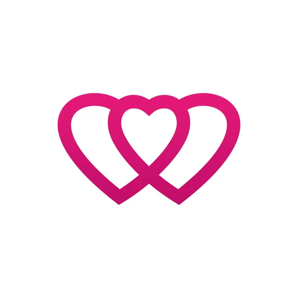 Coração Amor Logo Vector Design Template — Vetor de Stock