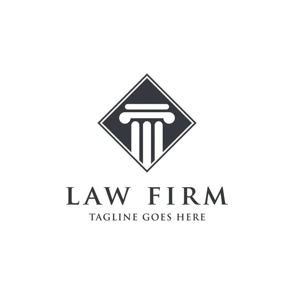 Law Attorney Logo Design Template Säulen Logo Design — Stockvektor