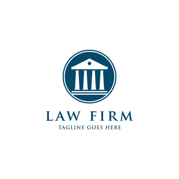 Law Attorney Logo Design Template Säulen Logo Design — Stockvektor
