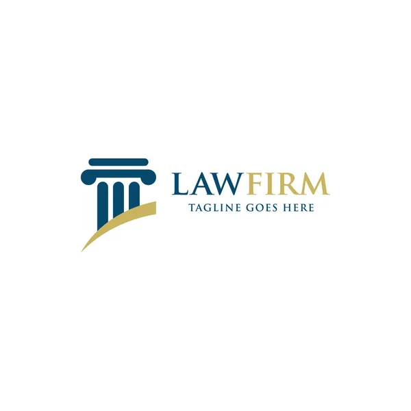 Law Attorney Logo Design Template Säulen Logo Design — Stockvektor