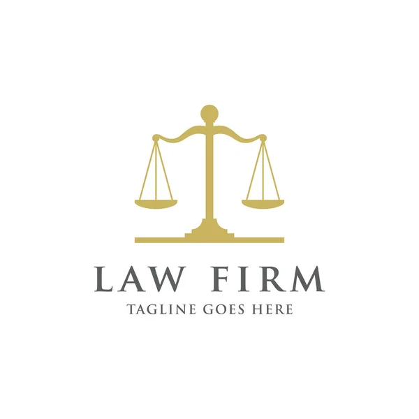 Law Attorney Logo Design Template Symbol Für Gerechtigkeit — Stockvektor