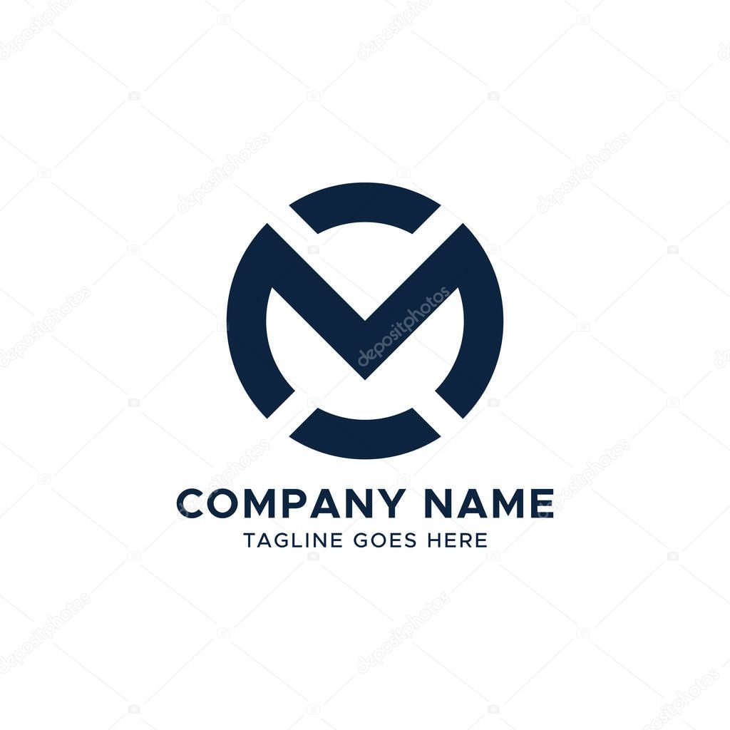 Initial M letter logo design template