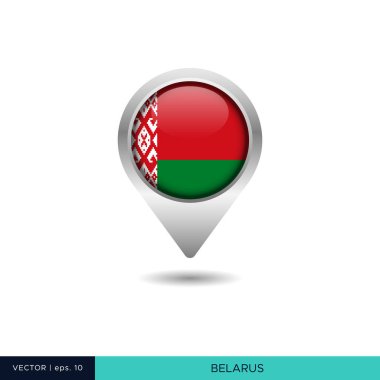 Belarus bayrak haritası pin vektör tasarım şablonu