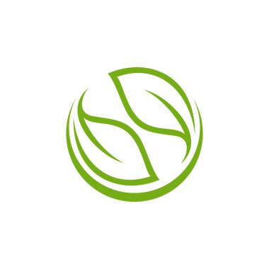 Yeşil Yaprak logo vektör tasarım şablonu