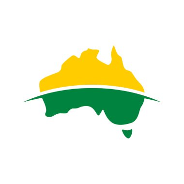 Avusturalya harita logo vektör tasarım şablonu.