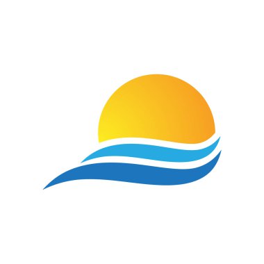 Su dalgası logo vektör tasarım şablonu