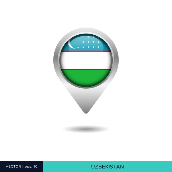 Šablona Návrhu Vektoru Mapy Uzbekistánské Vlajky — Stockový vektor