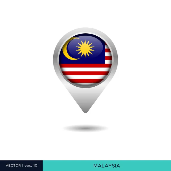 Plantilla Diseño Vectores Mapa Bandera Malasia — Vector de stock