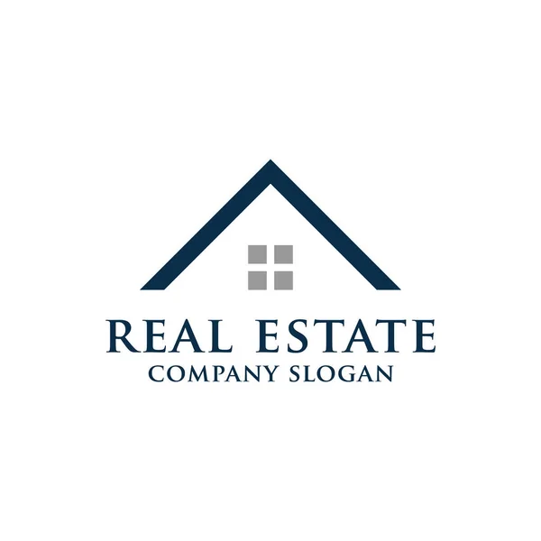 Real Estate Logo Design Šablona Návrhu Loga Stavebního Vektoru — Stockový vektor