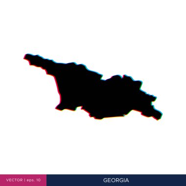 Gürcistan haritası sınır vektörü tasarım şablonunda çok renkli