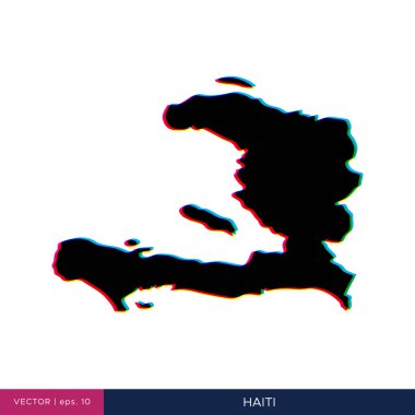 Sınır vektörü tasarım şablonunda Haiti 'nin çok renkli haritası