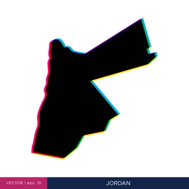 Sınır vektörü tasarım şablonunda Jordan 'ın çok renkli haritası