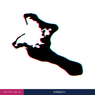 Kenarlık vektör tasarım şablonu üzerinde çok renkli Kiribati haritası