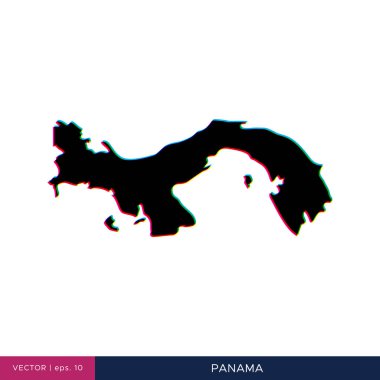 Sınır vektör tasarım şablonu üzerinde çok renkli Panama haritası