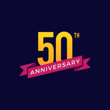 50. yıl dönümü Kutlama Simgesi Vektör Logo Tasarımı Şablonu
