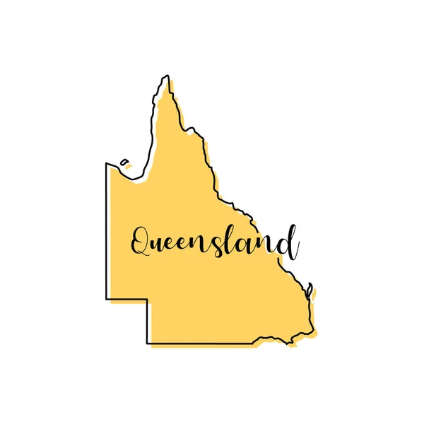 Map Queensland Australia Vector Design Template Editable Stroke — Stock Vector