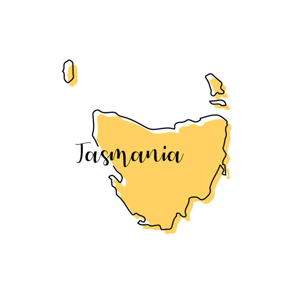 Map of Tasmania - Australia vector illustration design template. Editable Stroke