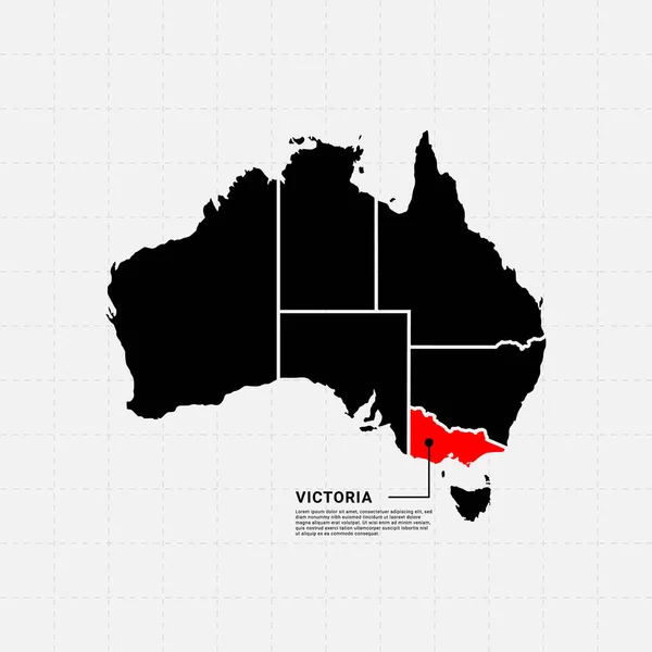 Mapa Victoria Australia Plantilla Diseño Vectores — Vector de stock