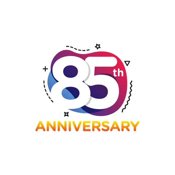 85Th Years Anniversary Celebration Icon Vector Logo Design Template Estilo — Vector de stock