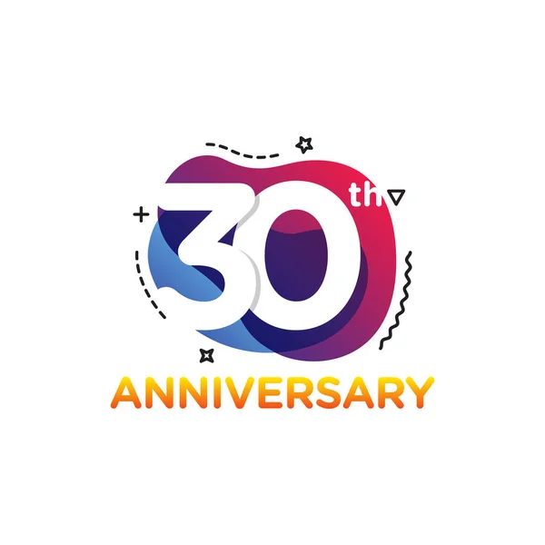 30Th Years Anniversary Celebration Icon Vector Logo Design Template Estilo — Archivo Imágenes Vectoriales