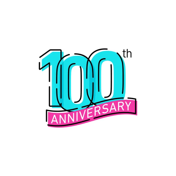 100 Rocznica Obchodów Szablon Ikona Vector Logo Design — Wektor stockowy
