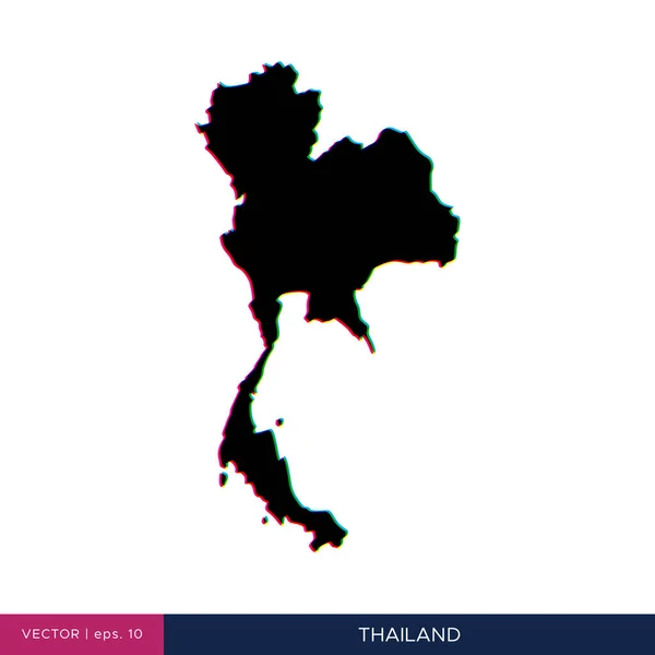 Mapa Tailandia Estilo Multicolor Plantilla Diseño Vectores Fronterizos — Vector de stock
